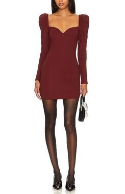 Majorelle Elegant Dark Red Fleur Mini Dress Size S